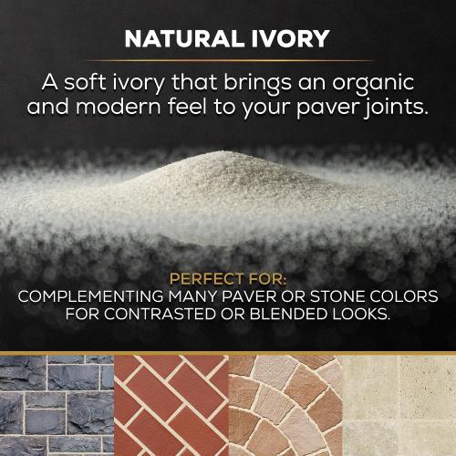40 Pound Natural Ivory DOMINATOR Polymeric Sand with Revolutionary Ceramic Flex Technology for Stabilizing Paver Joints/Gaps, 1/8” up to 4”, Professional Grade Results