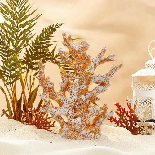 Etlemonde Coastal Beach Orange Coral Reef Statue Home Decor