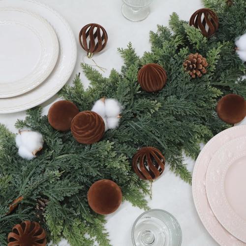 6inch Big Velvet Christmas Ornaments for Xmas Trees, 2 pcs Flocked Christmas Balls Sets for Holiday Decor