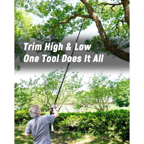 14.5FT Pole Saw with Adjustable Length for Tree Trimming, Lightweight Manual Pruning Saw with Mn Steel Blade, Long Extension Branch Cutter Pole Pruner for Yard, Garden, Patio & Forestry Use