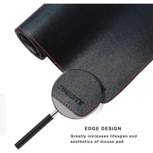 ZORESYN Large Desk Pad (39.4 x 23.6) - Waterproof PU Leather Desk Mat with Non-Slip Base, Office Desk Protector for Keyboard, Mouse, and Writing, Durable Stitched Edges (Black)