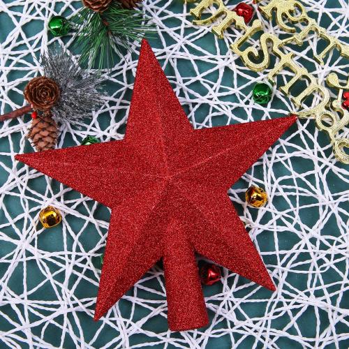 Aneco Glitter Mini Christmas Tree Topper Shatter-Proof Small Christmas Tree Decoration Treetop for Holiday Ornament or Home Decor, (Red, 4 inch)
