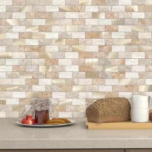 Color Grey VAOVI Peel and Stick Backsplash Tile for Kitchen Subway Self Adhesive Bathroom Wall Stickers