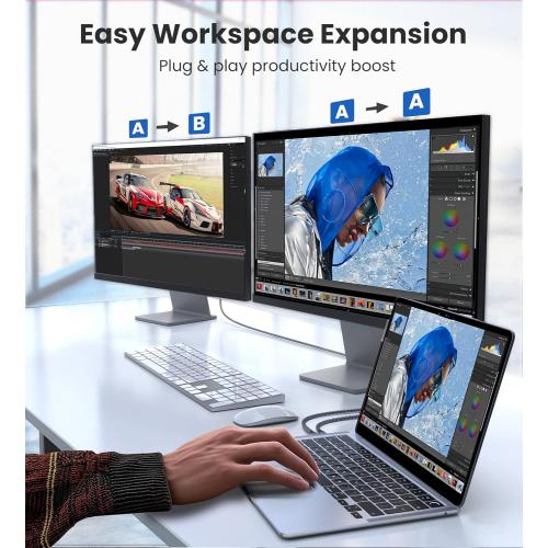 Warrky 4K 60Hz USB C to HDMI Cable 3.3ft [Anti-Interference Gold-Plated Plugs] Aluminum Type-C to HDMI 2.0 Cord, Thunderbolt 3/4/5 Compatible for iPhone 15/16 Series, MacBook, iMac, iPad Pro, Galaxy