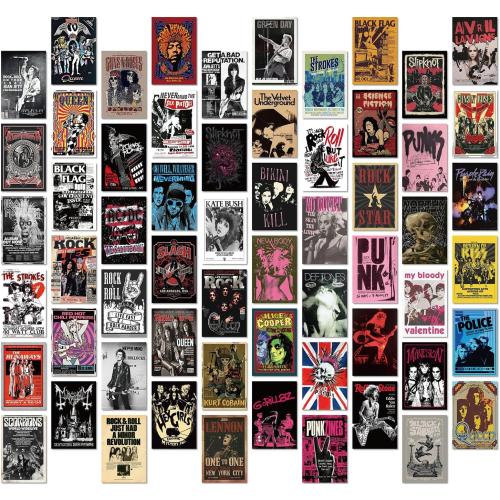JZHLLOY Punk Hip Hop/Rap Wall Collage Kit | Rock and Roll Posters for Room Aesthetic | Unique Retro Album Covers Aesthetic Poster | Rapper Posters
