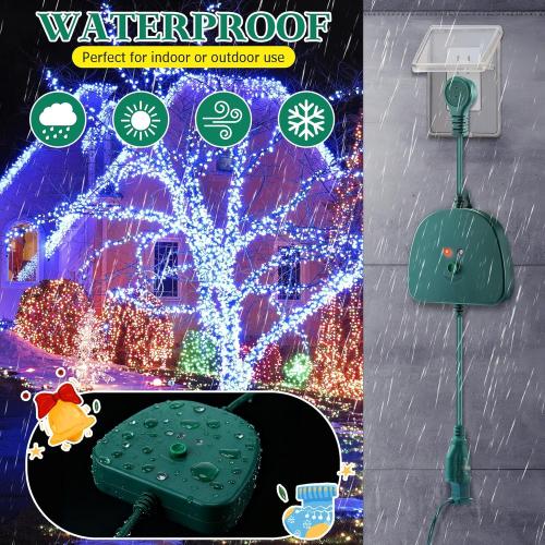 Christmas Light Controller with Remote, Create Dazzling Lighting Displays with Multiple Functions, Timer, Dusk to Dawn Sensor, Adjust Speed for Christmas Outdoor String Light (1 Channel, 16 Functions)