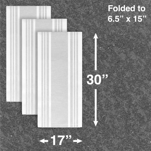 All-Clad Dual-Purpose Kitchen Towels: Highly Absorbent - 100% Cotton, 17x30 Dish Towels for Cleaning & Drying Dishes & Glassware, 6-Pack, Titanium