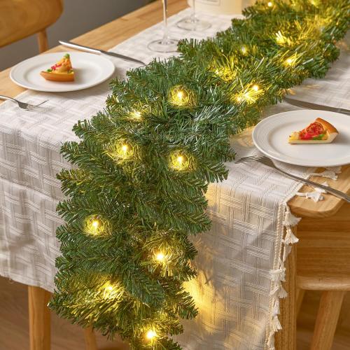 Joiedomi 9Ft Christmas Garland Prelit with 50 Count Light, Plug in Lighted for Home & Office Xmas Decorations Indoor and Outdoor Decor Holiday Decorations Xmas Garland Christmas Window Decor