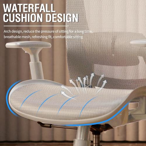 ELABEST Mesh Office Chair,Ergonomic Computer Desk Chair,Sturdy Task Chair- Adjustable Lumbar Support & Armrests,Tilt Function,Comfort Wide Seat,Swivel Home Office Chair (Grey Frame Grey Mesh)