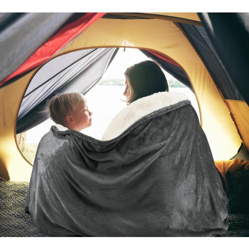 Bedding Sherpa Blanket  - Soft Warm Plush Fleece Reversible Blanket for Bed, Sofa, Couch, Camping and Travel