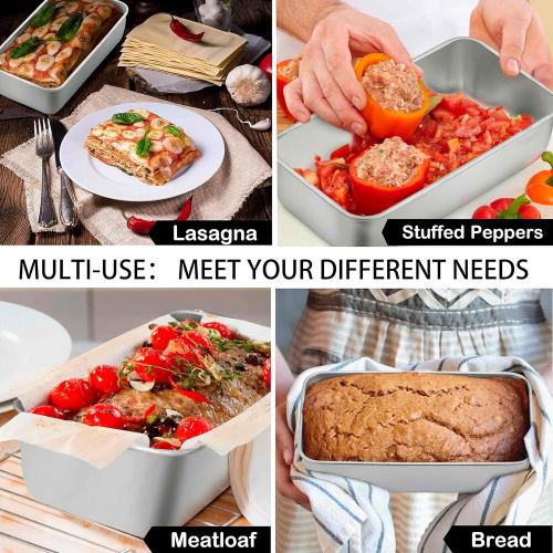 TeamFar Loaf Pans for Baking, 9 × 5 Inch Stainless Steel Loaf Bread Pans Tins for Homemade Bread/Brownies, Healthy & Sturdy, Oven & Dishwasher Safe - Set of 6