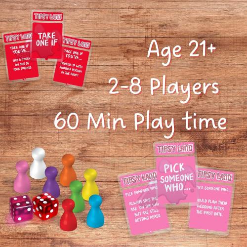 TIPSYLAND Original Edition | Official Product | Hilarious Adult Board Game | Group Game for Game Nights, Parties and More | Fun Challenges, Dares & Mini-Competitions | 3-8 Players