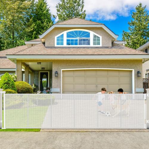 250 Extra Wide Retractable Dog Gate, Reinforced 20ft Retractable Baby Gates Extra Wide Dog Gate, 48 Extra Tall Baby Gate Retractable Outdoor Fence, Extra Long Pet Gate Retractable Gate Indoor, White