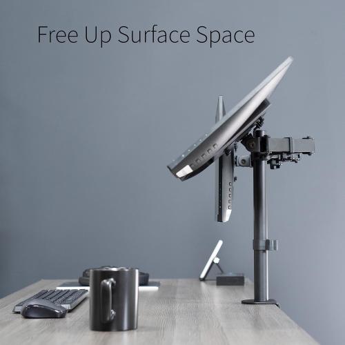 VIVO Dual Monitor Desk Mount, Holds 2 Computer Screens up to 30 inches and 22lbs Each, Heavy Duty Fully Adjustable Steel Stand with C-Clamp and Grommet, Black, STAND-V002, (MISSING parts)