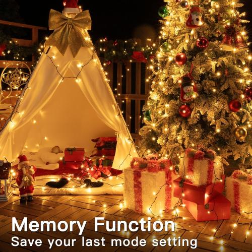 Christmas Tree Lights 98 FT 300 LED, Warm White Christmas Lights Indoor Plug in, 8 Modes Twinkle String Lights for Bedroom Party Ceiling Xmas Home Decorations