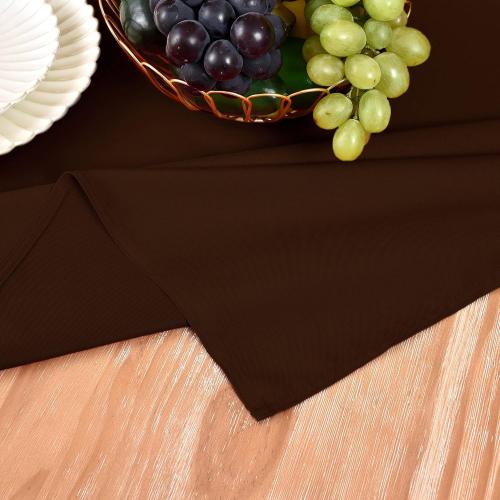 MEANMOY Brown 210 GSM Water & Stain Resistant Rectangle Tablecloth for 3 Foot Table - Solid 52 x 70 Inch Rectangular Table Cloth in Wrinkle Free Washable Polyester Fabric for Wedding, Party, Banquet