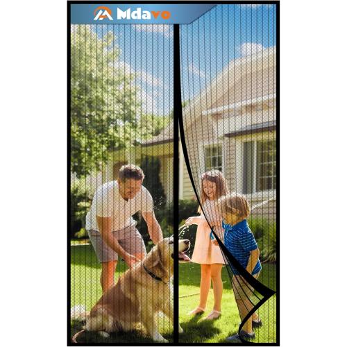 Magnetic Screen Door, Keep Bugs Out, Pet & Kid Friendly，Works with Front Doors, Sliding Doors,Fit Door Size 36 x 80 Inches Black
