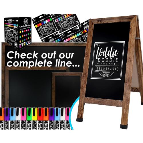 Loddie Doddie Magnetic Dry Erase Board - 18 x 24 in, Rustic Frame - Easy-Clean Surface & Whiteboard for Wall - Magnet Board - Vertical & Horizontal Mounting Hanging Whiteboard