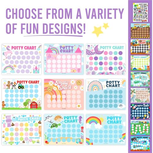 10 Potty Training Chart for Toddler Girls Sticker Reward Chart for Kids