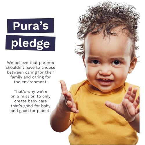 Pura Hypoallergenic Diaper Pants Size 8 (41  lbs) Overnight, up to 12 Hours Leak Protection, Suitable for Sensitive Skin, Totally Chlorine Free, Soft Organic Cotton, 3 Packs of 15 (45 Pull Up Pants)