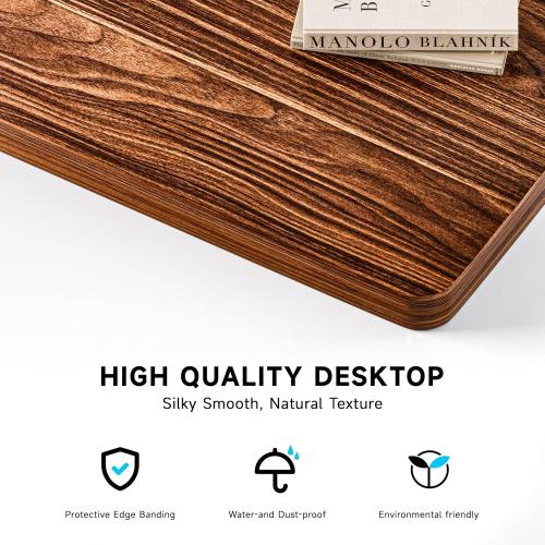 BIZUM Whole-Piece Particle Board Table Top Wood Countertop for Standing Desk DIY, 63x28x1 Inch Walnut Desk Top