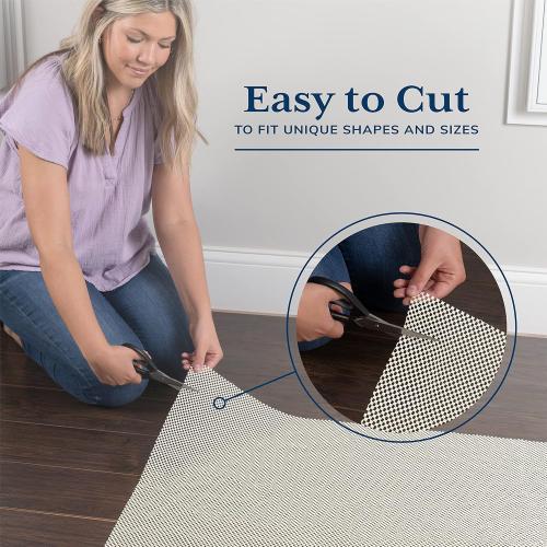 Color White Veken 5x7 Ft Rug Pad Gripper for Hardwood Floors, Non Slip Rug Pads for Area Rugs, Thick Rug Grippers for Tile Floors, Under Carpet Anti Skid Mat, Keep Your Rugs Safe and in Place