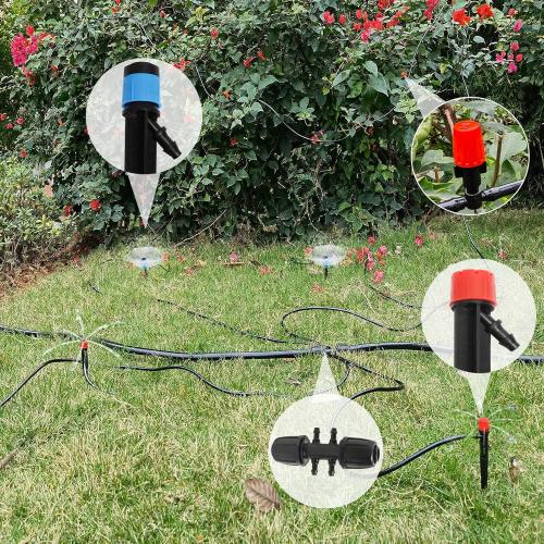 240FT Drip Irrigation System Kit, Automatic Garden Watering Misting System for Greenhouse, Yard, Lawn, Plant with 1/2 inch Hose 1/4 inch Distribution Tubing and Accessories