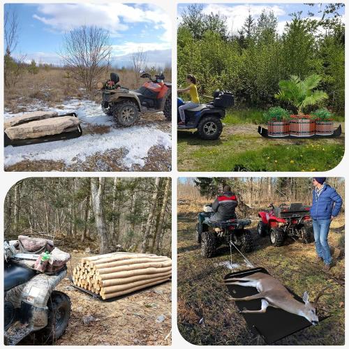 48 x 90 Heavy Duty Yard Sled, 1/8 Inch Thickened HDPE Yard Drag Mat with Pull Cable and Bar for Hauling Debris, Construction Materials, Logs and Hunting Trophy