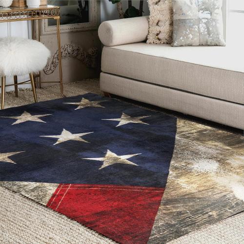 ALAZA Dirty Stylish American Flag Area Rug Rugs for Living Room Bedroom 7' x 5'