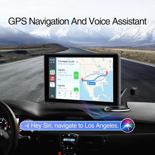 Apple Carplay Screen - Wireless Apple Carplay & Android Auto with 9 Touchscreen, Portable Car Audio Receiver with Voice Control, Bluetooth, FM