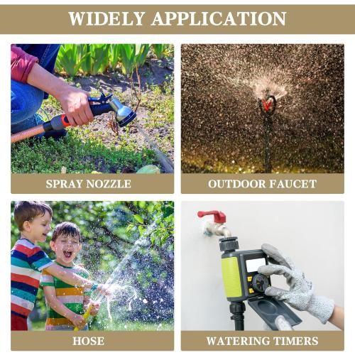 Hourleey Garden Hose Repair Kit, 2 Sets Aluminum Alloy Garden Hose End Mender, Male and Female Water Hose Repair Fittings, Fit 5/8 and 3/4 Connector, with 4 Extra Hose Washers