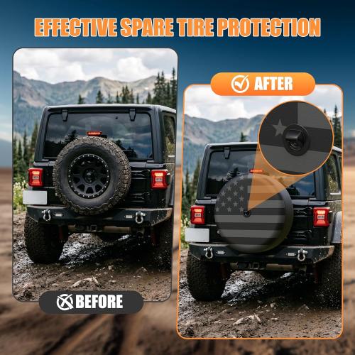Moonet Tire Cover with Camera Hole, for Jeep Wrangler