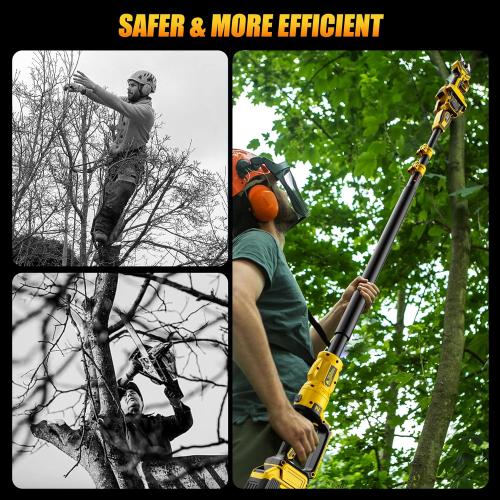2-IN-1 Electric Pole Pruning Shears Cordless Compatibility with Dewalt 20V MAX Battery, 1.6 Cutting Diameter Pruner, 14.8 FT MAX Extension Pole Saws for Tree Trimming(NO Battery) (Pruning Shears-1)
