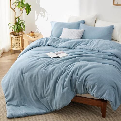 Bedsure Queen Comforter - Storm Blue Soft Bedding for All Seasons, Cationic Dyed Bed  Queen Size Comforter (90x90)