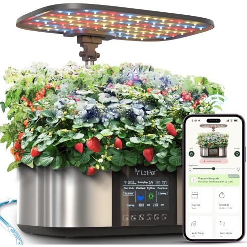LetPot LPH-Max Hydroponics Growing System Kit, 21 Pods APP & WiFi Automatic Controlled Smart Indoor Garden with 36W LED Grow Light, Auto Drip Irrigation Kits, Self-Managed Nurturing & Watering
