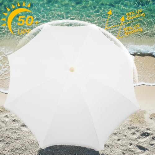 Patio Umbrella with UPF 50  Protection, 8 Ribs, Push Button Tilt - Versatile Outdoor Shade for Garden, Courtyard, and Beach
