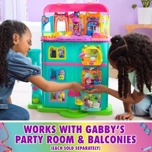DREAMWORKS GABBY'S DOLLHOUSE, 14 Pc Celebration Dollhouse, 25-Inches Tall, with Toy Figures, Doll House Furniture & 10 Sounds, Kids Toys for Girls & Boys Ages 3