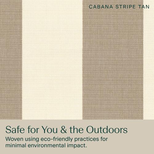 Honeycomb Outdoor Heritage Deep Seat, 24 x 23, Cabana Stripe Tan Chair Cushion with Removable Cover, for Patio Furniture
