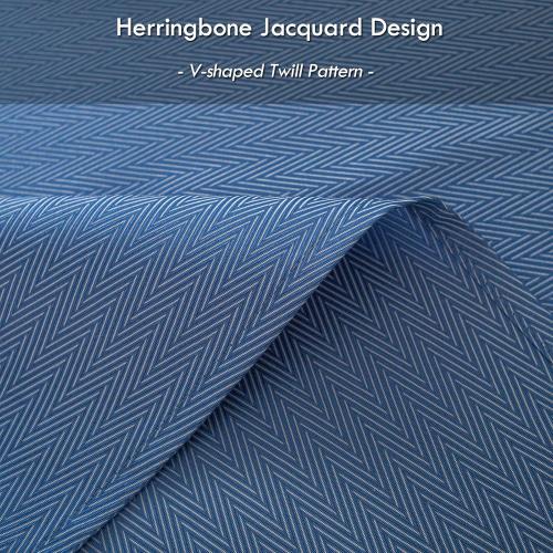 Melodieux Herringbone Jacquard Rectangle Tablecloth Waterproof Holiday Table Cover, Spill Oil Resistant Wrinkle Free for Kitchen Dining Party Tabletop Decoration, 52 x 70, Blue