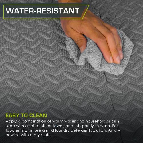 ProsourceFit Puzzle Exercise Mat ½ in, EVA Interlocking Foam Floor Tiles for Home Gym, Mat for Home Workout Equipment, Floor Padding for Kids, Grey, 24 in x 24 in x ½ in, 48 Sq Ft - 12 Tiles