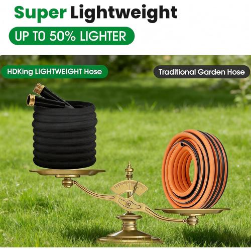 Garden Hose 100FT, Non-Expanding Water Hose Ultra Lightweight, Kink-Free, Burst-Resistant, Lead-Free, Durable & Flexible High-Pressure Hose for Yard, Lawn, Outdoor, Car Washing
