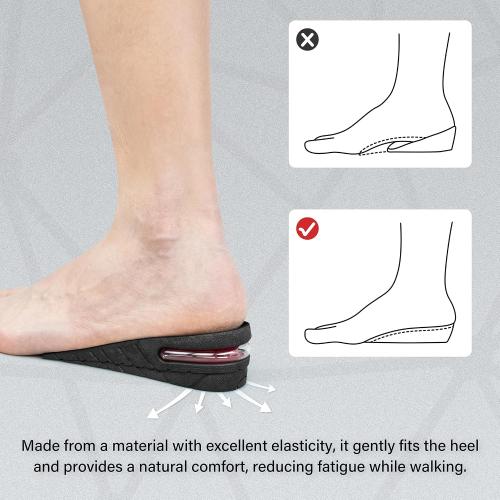 Height Increase Insoles 2-Layer Air up Shoe Lifts Elevator Shoes Insole -4.5 cm (1.8 inches) Heels Lift Inserts for Men and Women
