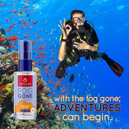Optix 55 Anti-Fog Spray for Non-Reflective Lenses | Prevents Fogging of Glass or Plastic Windows, Mirrors, Eyewear Lenses, Glasses, Swim Goggles, Ski Masks, Binoculars |Long Lasting Solution (4.01) (Set of 3)