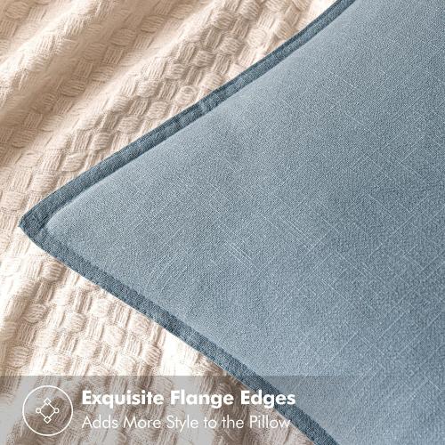 Size 18x18 Color Grey MIULEE Decorative Linen Pillow Covers 18x18 Inch Blue Grey ​Boho Farmhouse​ ​Neutral Couch Throw Pillows for Bed Pack of 2 Accent Coastal Modern Pillowcase Summer Sofa Livingroom Home Decor