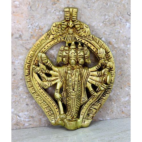 Gold eSplanade Brass Panchmukhi Hanuman Wall Hanging Anjaneya Pavan Putra Bajrangbali Maruti Idol Murti Moorti Statue - 6 Inches