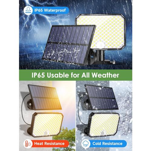 One Fire Solar Outdoor Lights, 190LED 1500LM Solar Flood Lights Outdoor, 3 Modes Solar Motion Sensor Light Outdoor,Remote Solar Motion Lights Outdoor,IP65 Solar Security Lights Outdoor Backyard Garage