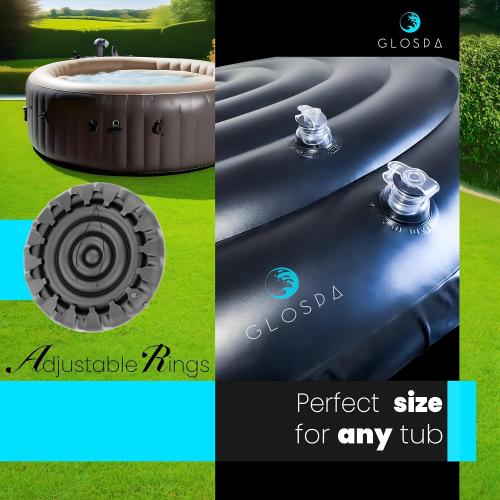 Inflatable Hot Tub Cover Round, One Size Fits All Energy Saving Heat Insulator & Protector, Insulated Thermal Hot Tub Replacement Cover Accessories