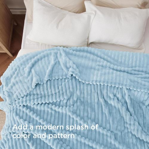 ‼️MAY HAVE MISSING ITEMS OR STAINS ‼️Bedsure Soft Full Size Fleece Blankets for Bed Light Blue 84x90 | Birthday Gifts for Women Mom Her, Warm Lightweight Cozy Fluffy Throw Blanket Sofa, Dorm Room Home Decor, Machine Washable