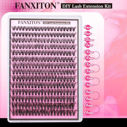 FANXITON Lash Clusters 280 Pcs Wispy Lash Clusters D 8-16 MM Mix Natural Eyelash Clusters 40D Individual Eyelash DIY Lash Extensions at Home(40D)