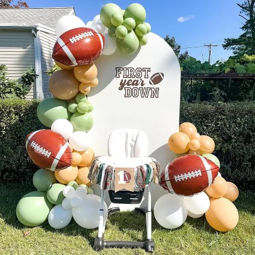 Rugby-Balloons Football-Balloon 4Pcs 26 inch Football Foil Balloons Sports Party Decor Game Day Birthday School Win Tailgate and Team Celebration Supply